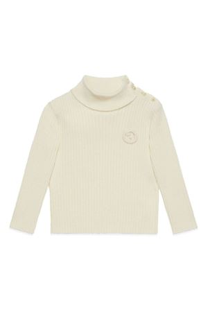 Maglione GG in lana bianco crema GUCCI KIDS | 749672XKDES9133